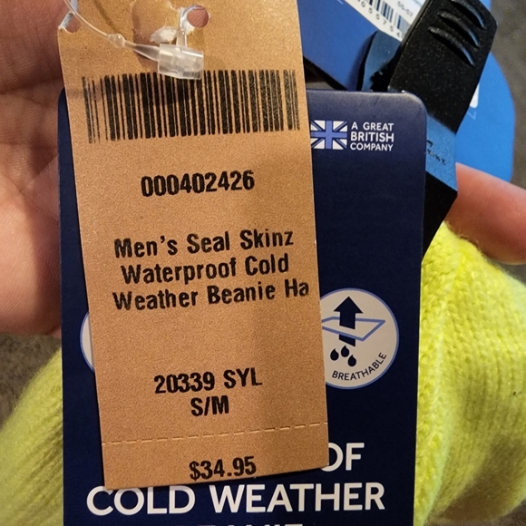 ❄️🌡❄️Waterproof cold weather beanie toboggan stocking hat sealskinz men's neon. - Picture 11 of 12